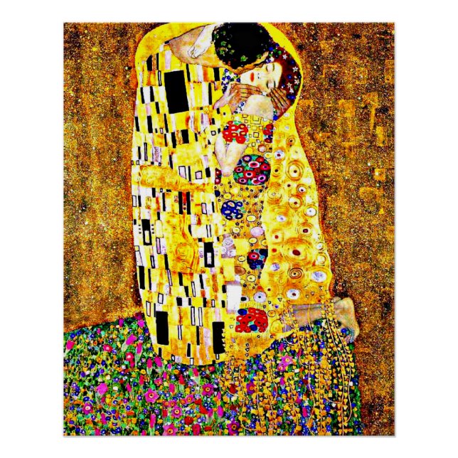 Poster Klimt - The Kiss (pleine longueur) fine art (Devant)