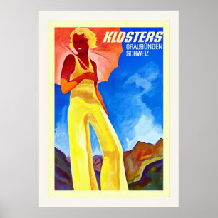 Poster Klosters ~ Voyages suisses Vintages