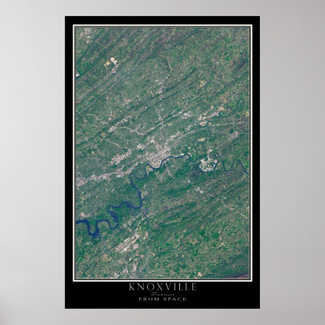Poster Knoxville Tennessee From Space Satellite Map (Devant)