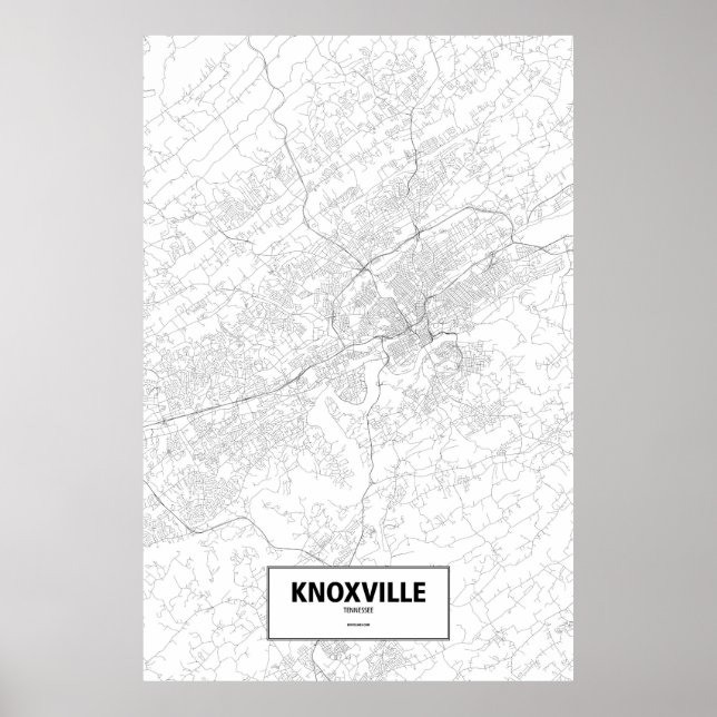 Poster Knoxville, Tennessee (noir sur blanc) (Devant)