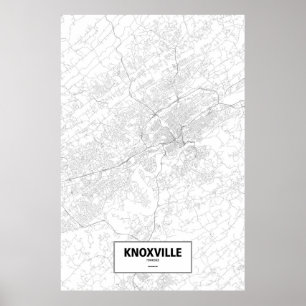 Poster Knoxville, Tennessee (noir sur le blanc)