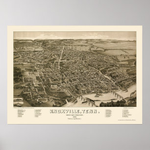 Poster Knoxville, TN Carte panoramique - 1886