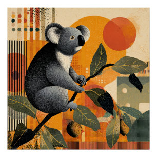 Poster Koala assis dans un arbre