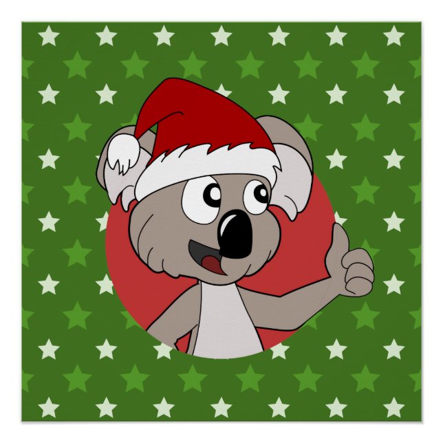 Poster Koala de dessin sur motif continu (Devant)