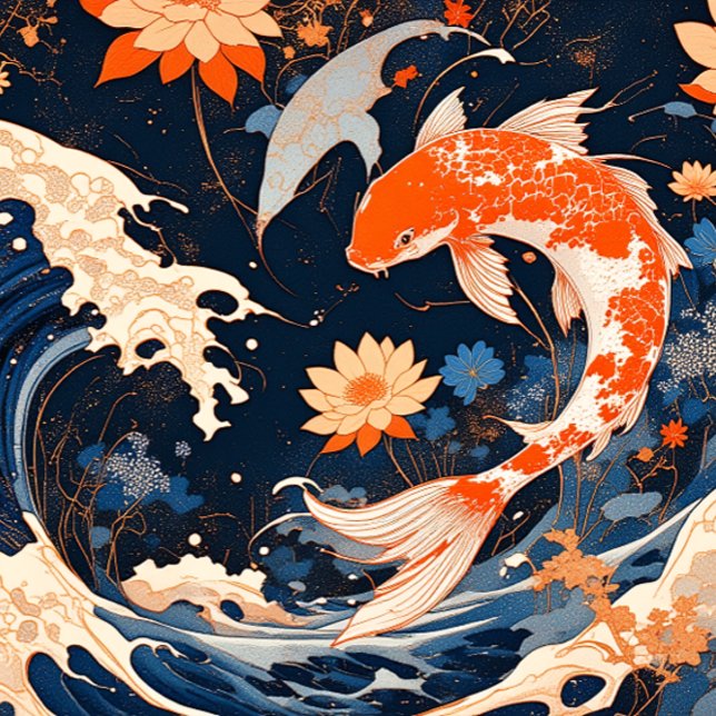Poster Koi et Waves (Créateur téléchargé)