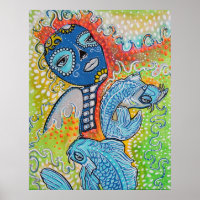 Poster Koi Fish Sugar Skull