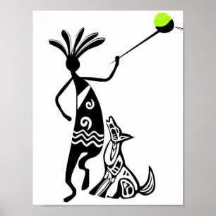 Poster Kokopelli and Dog