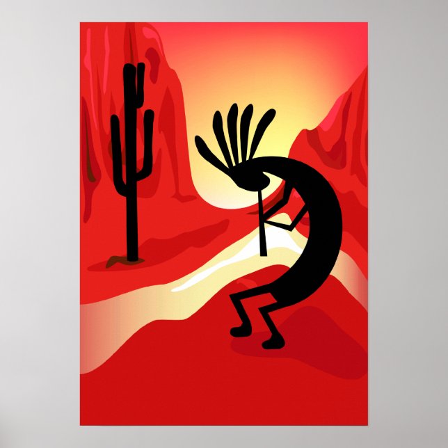 Poster Kokopelli Sunset (Devant)