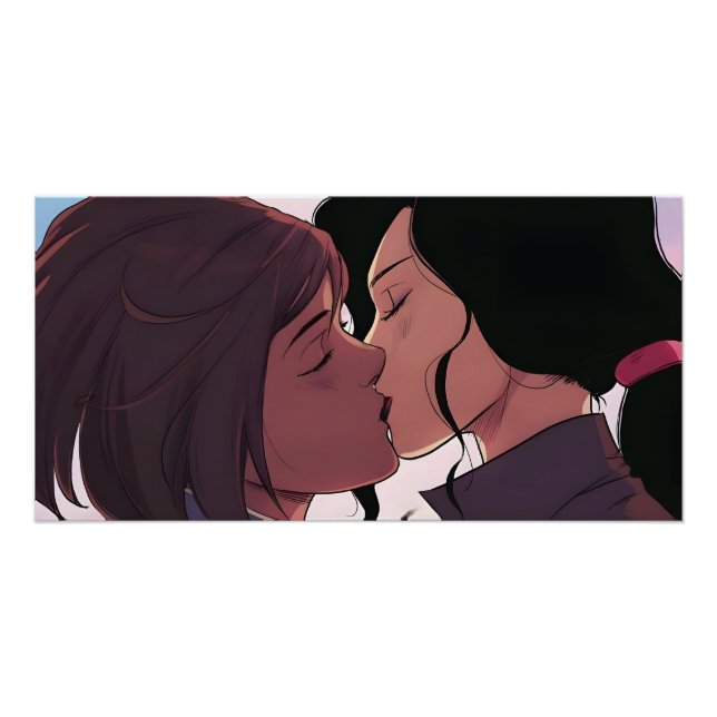 Poster Korrasami Kiss | Korra et Asami Sato | (Devant)