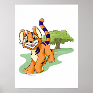Poster Kougra orange aventuré sur Mystery Island