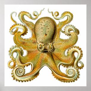 Poster Kraken vintage, Octopus Gamochonia, Ernst Haeckel