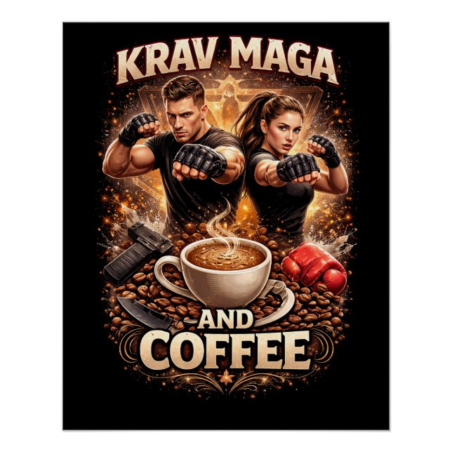 Poster Krav Maga and Coffee (Devant)