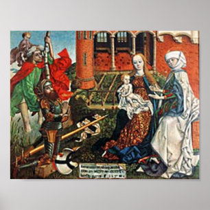 Poster Kreuzritter vor Christkind