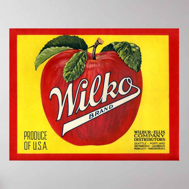 Poster KRW Vintage Wilko Apple Crate Étiquette (Devant)