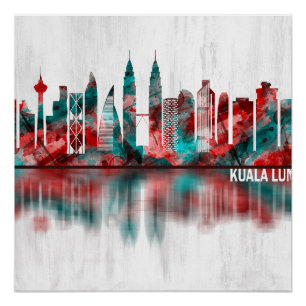 Poster Kuala Lumpur Malaisie Skyline
