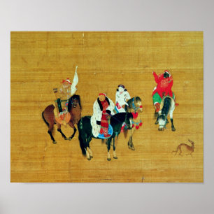 Poster Kublai Khan Hunting, Yuan dynasty