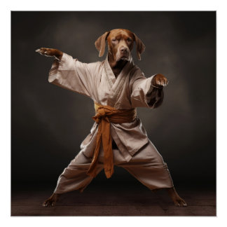 Poster Kung Fu Brown Pointer pureba chien arts martiaux