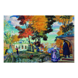Poster Kustodiev - Automne, 1924 peinture d'art,