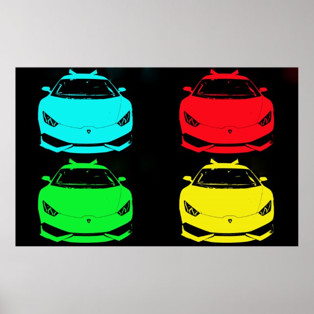 Poster ~L ambo Pop Art~ PERSONNALISER IT! (Devant)