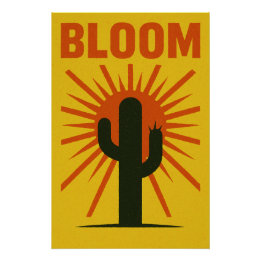 Poster L’éveil du cactus sous le soleil ardent