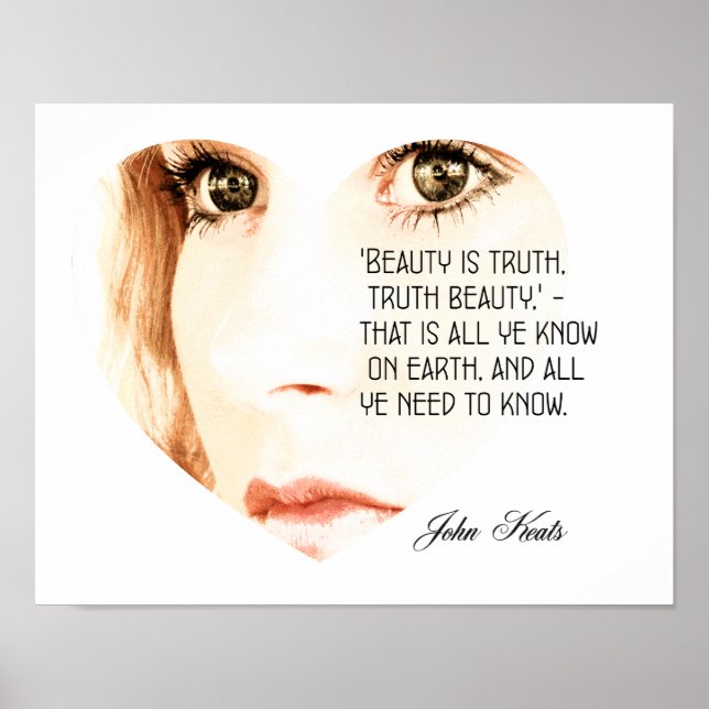 Poster La beauté est la vérité - John Keats - Art Print (Devant)