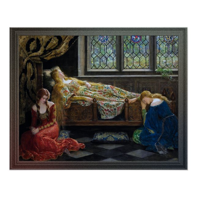 Poster La Belle au bois dormant par John Collier (Devant)