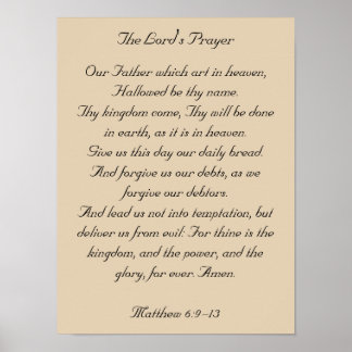 Poster La Bible encadrée Verse Artwork, la prière du Seig