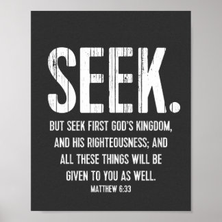 Poster La Bible Verse Encouragement, Écriture Matthieu 6: