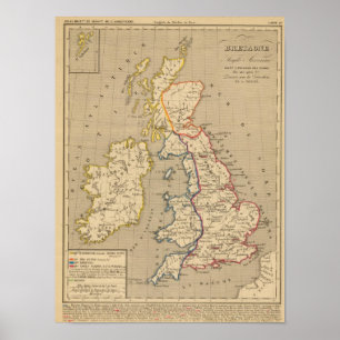 Poster La Bretagne Saxonne anglo, 800 apres JC d'american