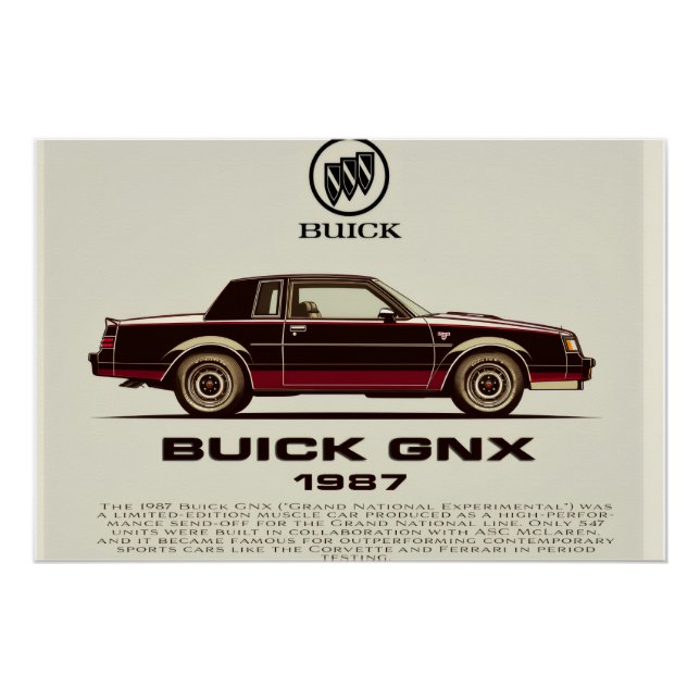 Poster La Buick GNX 1987 (Devant)