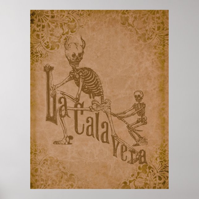 Poster La Calavera par Jose Posada (bronzage) (Devant)