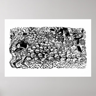 Poster La Calavera Revuelta par José Guadalupe Posada