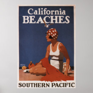 Poster La Californie échoue le Vintage voyage Pacifique