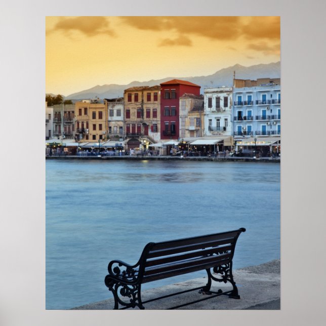 Poster La Canée au crépuscule, La Canée, Crète, Grèce (Devant)