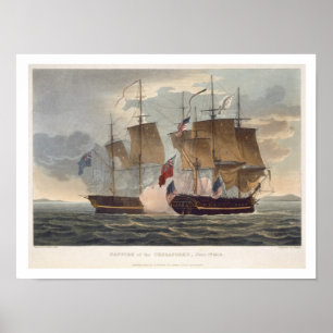Poster La capture du Chesapeake, 1er juin 1813, engr