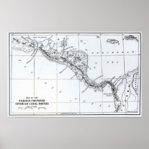 Poster La carte a proposé les itinéraires isthmiens de