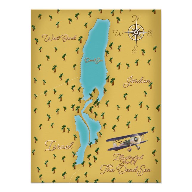 Poster La carte ancienne de la mer Morte (Devant)