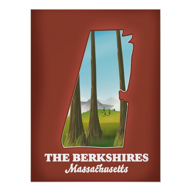 Poster La carte des Berkshires Massachusetts (Devant)