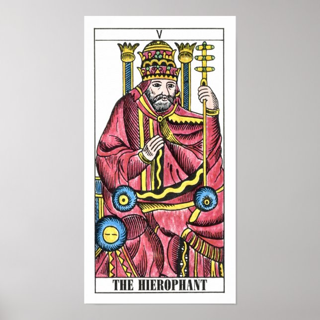 Poster La carte Hierophant Tarot (Devant)