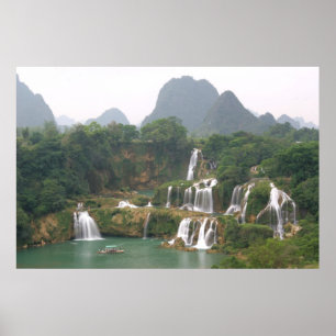 Poster La cascade de Detian, Chine a encadré la copie de