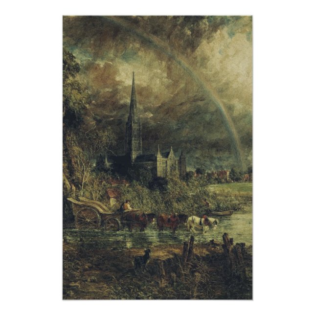 Poster La cathédrale de Salisbury depuis les prairies (Devant)
