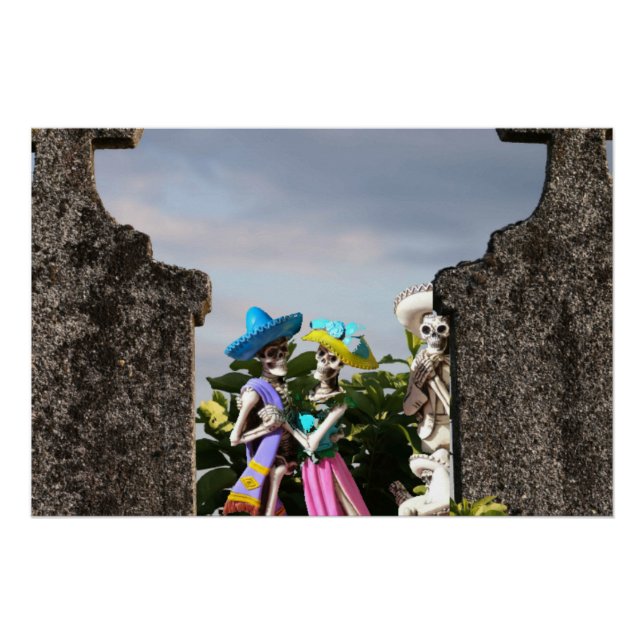 Poster La Catrina dans le cimetière pour Halloween (Devant)