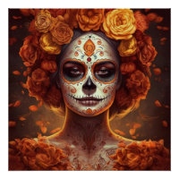 La Catrina Souci Dia de los Muertos Crâne de Sucre