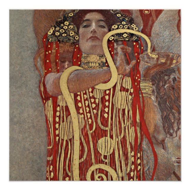 Poster La célèbre peinture Hygieia de Gustav Klimt. (Devant)