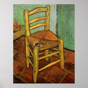 Poster La chaise de Vincent avec sa pipe par Vincent van