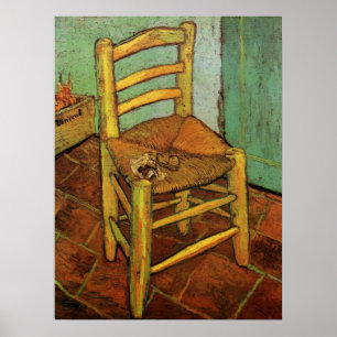 Poster La chaise de Vincent avec sa pipe par Vincent van
