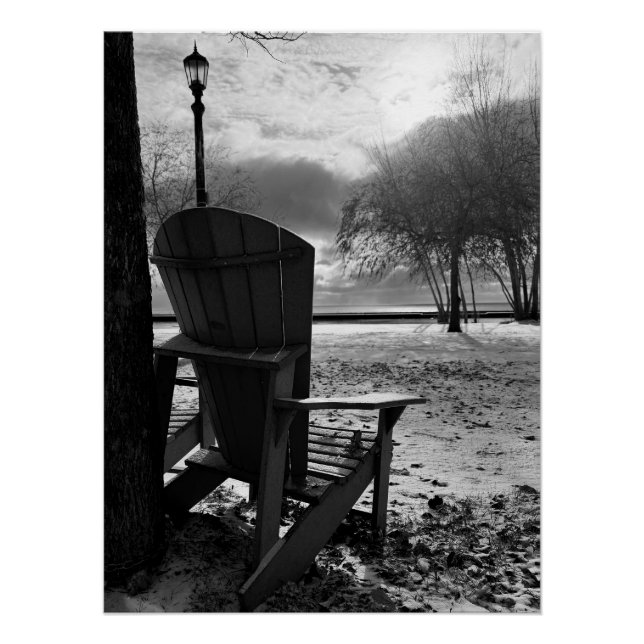 Poster La Chaise Vide au bord du Lac (Devant)