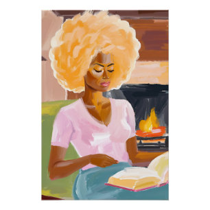Poster La Chaleur des pages : Afro Woman et son livre