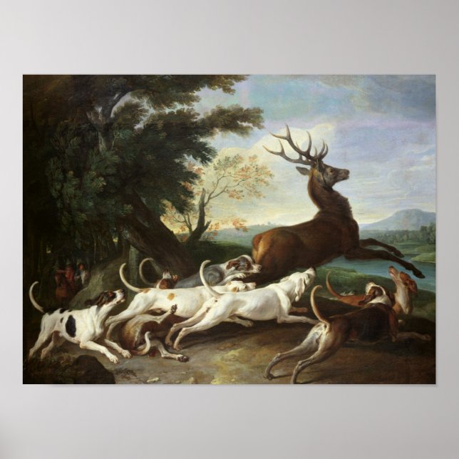 Poster La chasse aux cerfs, 1718 (Devant)