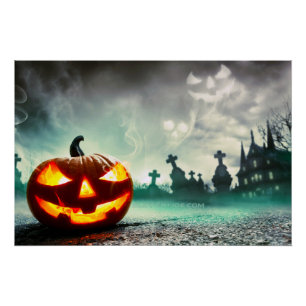Poster La citrouille lumineuse Halloween de SlipperyJoe